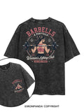 BARBELLS & PONYTAILS WOMEN'S LIFTING CLUB LIFT FUEL THRIVE printed Gym Shirt