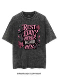 REST DAY NEVER HEARD OF HER VINTAGE GYM SHIRT