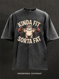 Kinda Fit Sorta Fat Funny Cute Bulldog Washed Gym Shirt