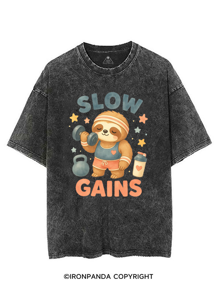 SLOW GAIN SLOTH GAINS VINTAGE GYM SHIRT