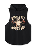 Kinda Fit Sorta Fat Funny Cute Bulldog Hooded Tank