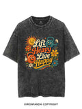 LIFT HEAVY LIVE HAPPY FUNNY GYM VIBE VINTAGE GYM SHIRT