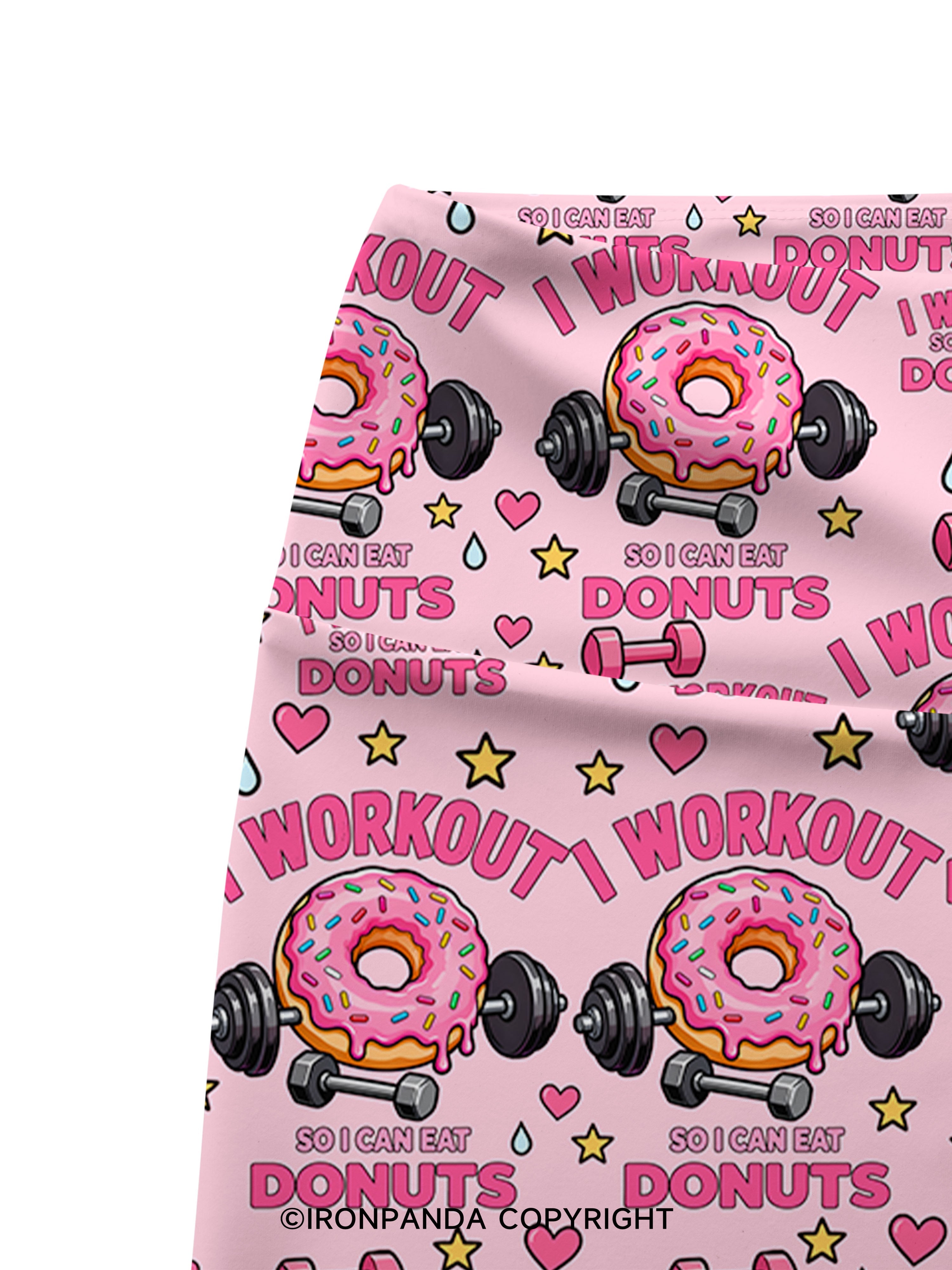 I Workout So I Can Eat Donuts Printed Yoga Cycling Shorts