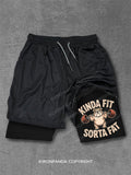 Kinda Fit Sorta Fat Funny Cute Bulldog Performance Training Shorts