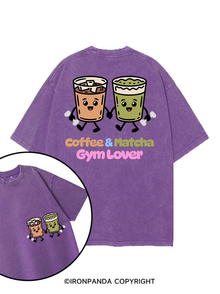 COFFEE & MATCHA GYM LOVER printed Gym Shirt