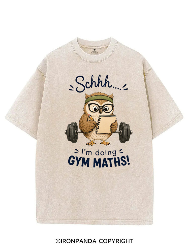 SCHHH I'M DOING GYM MATHS OWL VINTAGE GYM SHIRT
