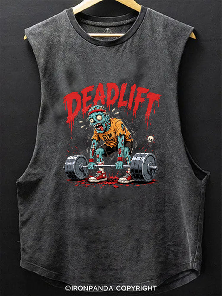 Deadlift Zombie Powerlifting Horror Scoop Bottom Cotton Tank