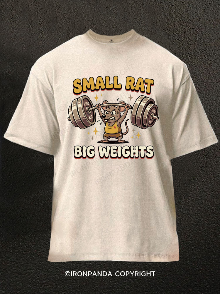 Small Rat Big Weights Washed Gym Shirt
