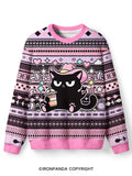 Let's Do This Before My Anxiety Kicks in Cat Ugly Fuzzy Fleece Sweater
