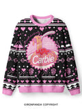 Carbie I Love Carbs Bread Pasta Pizza Ugly Fuzzy Fleece Sweater
