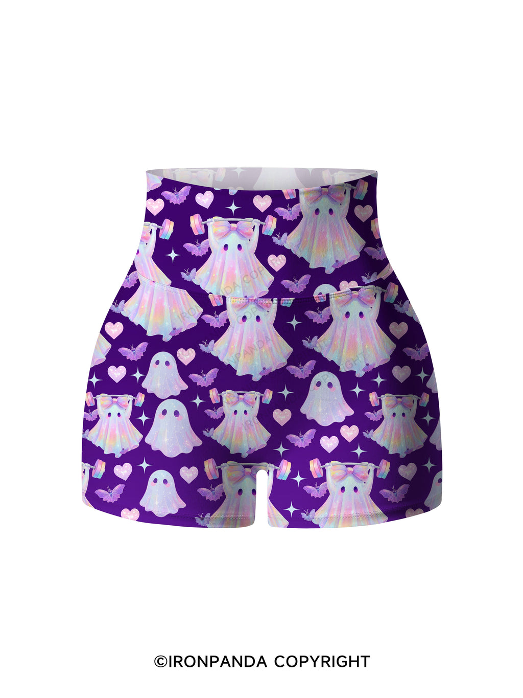 Working On My Booty ghost Printed Yoga Shorts