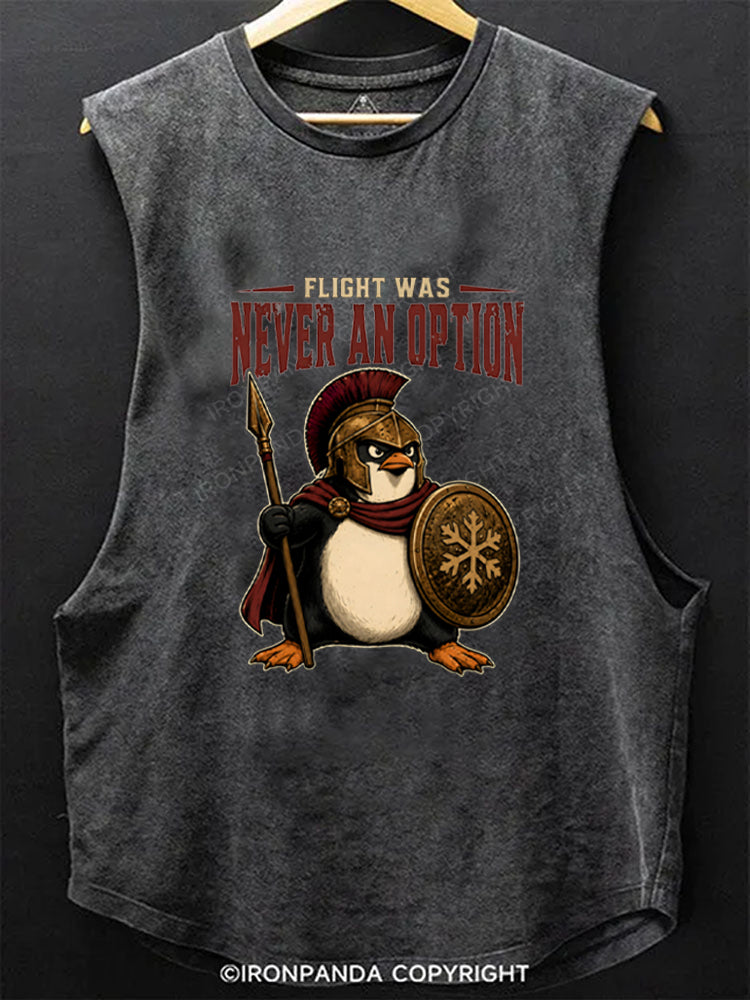 Flight Was Never an Option Spartan Penguin Warrior Scoop Bottom Cotton Tank
