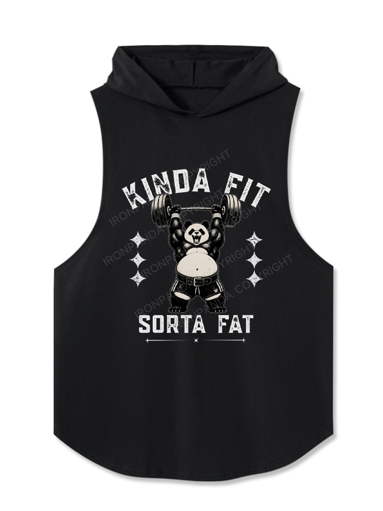 Kinda Fit Sorta Fat Panda Deadlift Hooded Tank