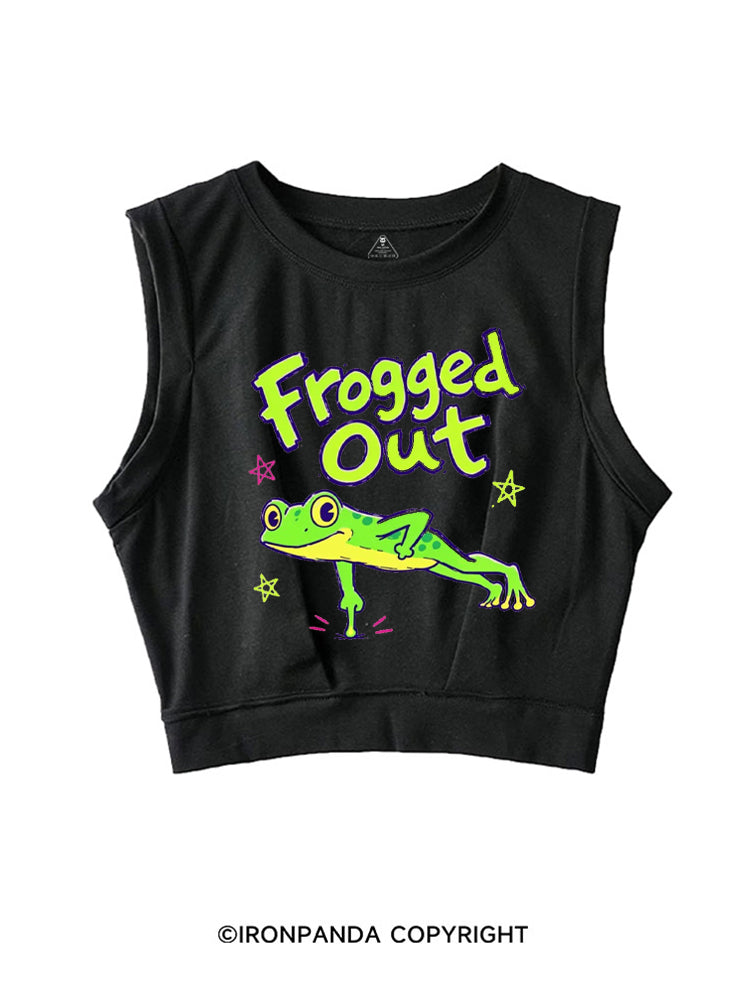 FROGGED OUT SLEEVELESS CROP TOPS