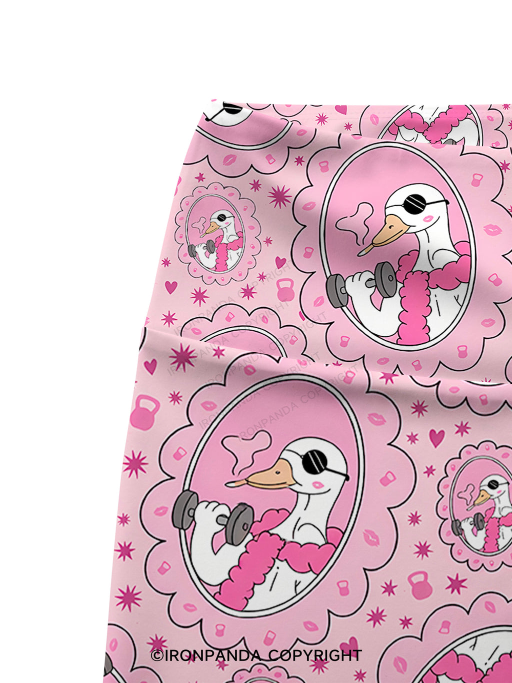 Vintage Frame Gym Duck Printed Yoga Cycling Shorts