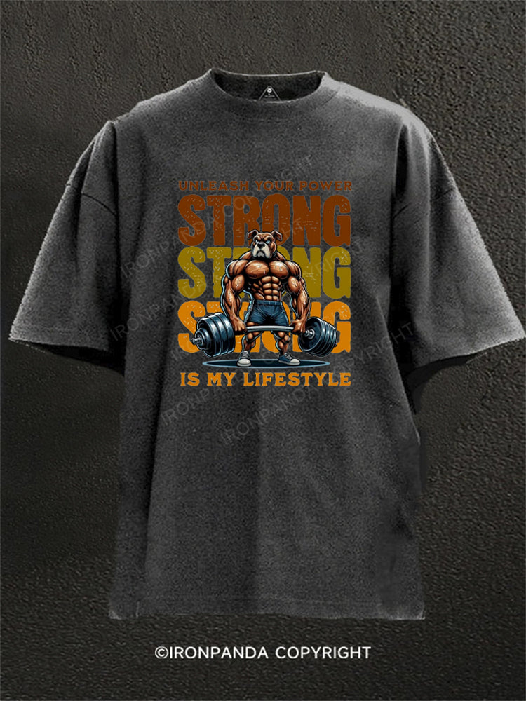Strength Is My Lifestyle Washed Gym Shirt