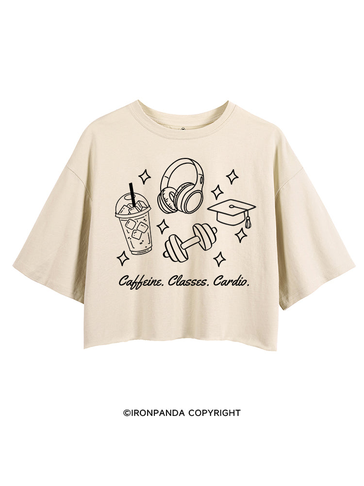 CAFFEINE. CLASSES. CARDIO CROP TOPS