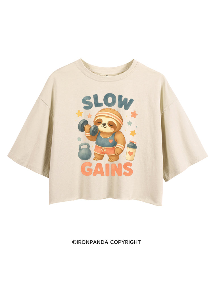 SLOW GAIN SLOTH GAINS CROP TOPS
