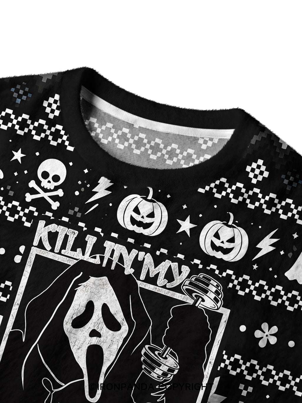 KILLING MY WORKOUT Ugly Fuzzy Fleece Sweater