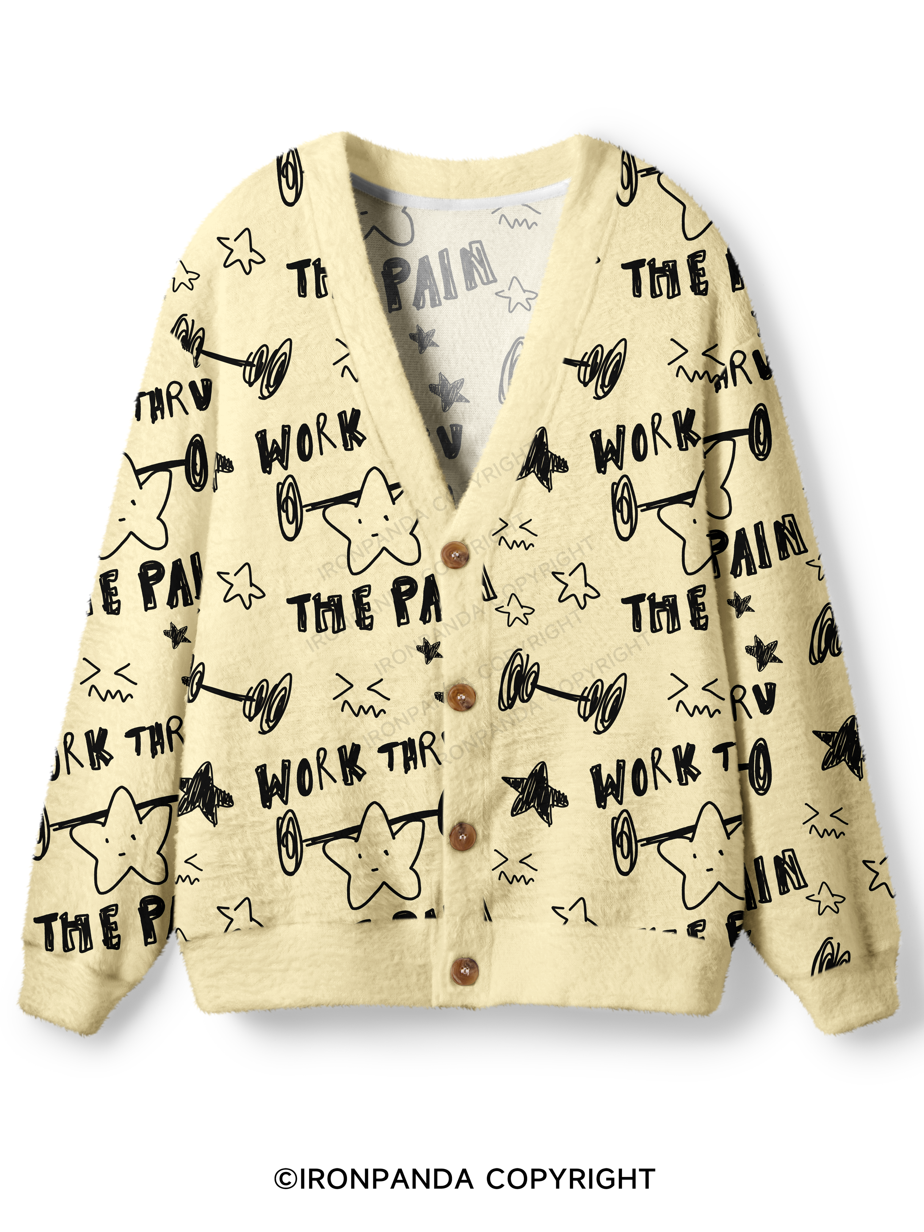 WORK THROUGH THE PAIN Ugly Cardigan Sweater