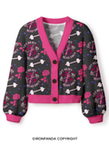 LIFT HEAVY READ SMUT Crop Ugly Cardigan Sweater