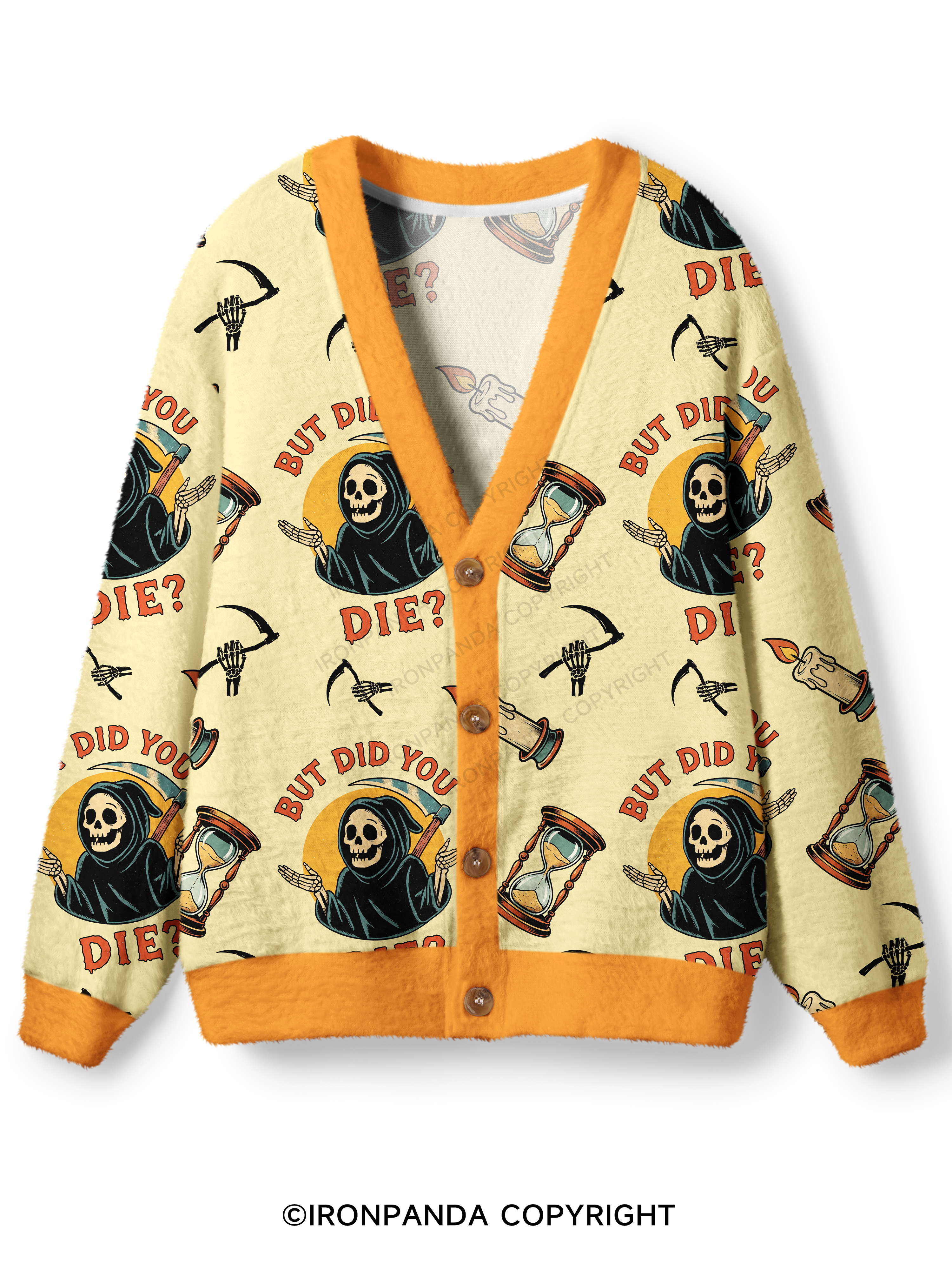 But did you die? Ghost Ugly Cardigan Sweater