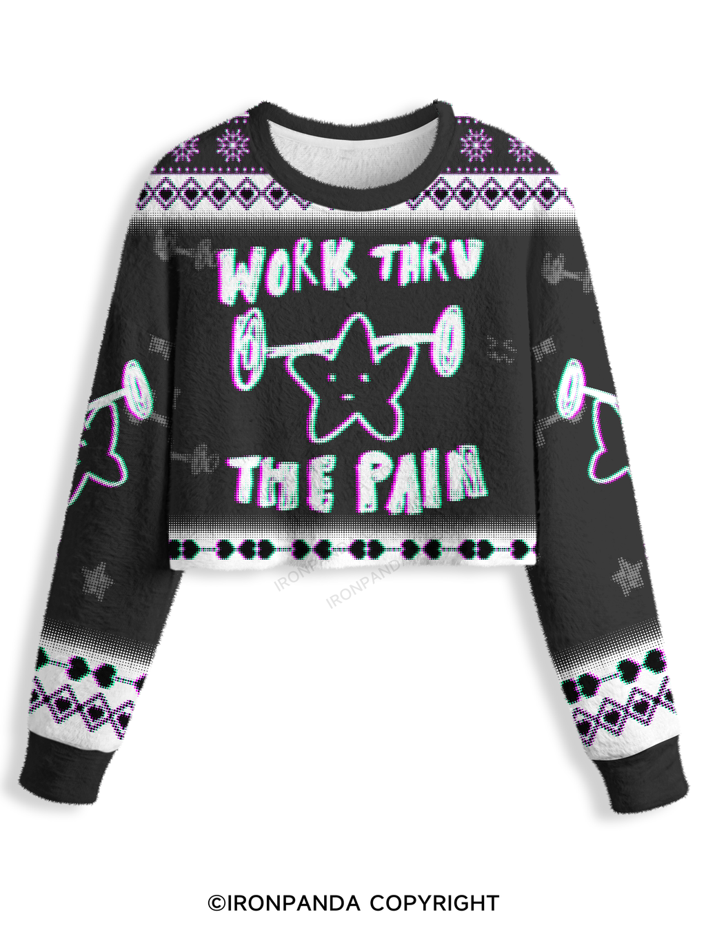 WORK THROUGH THE PAIN Crop Ugly Sweater