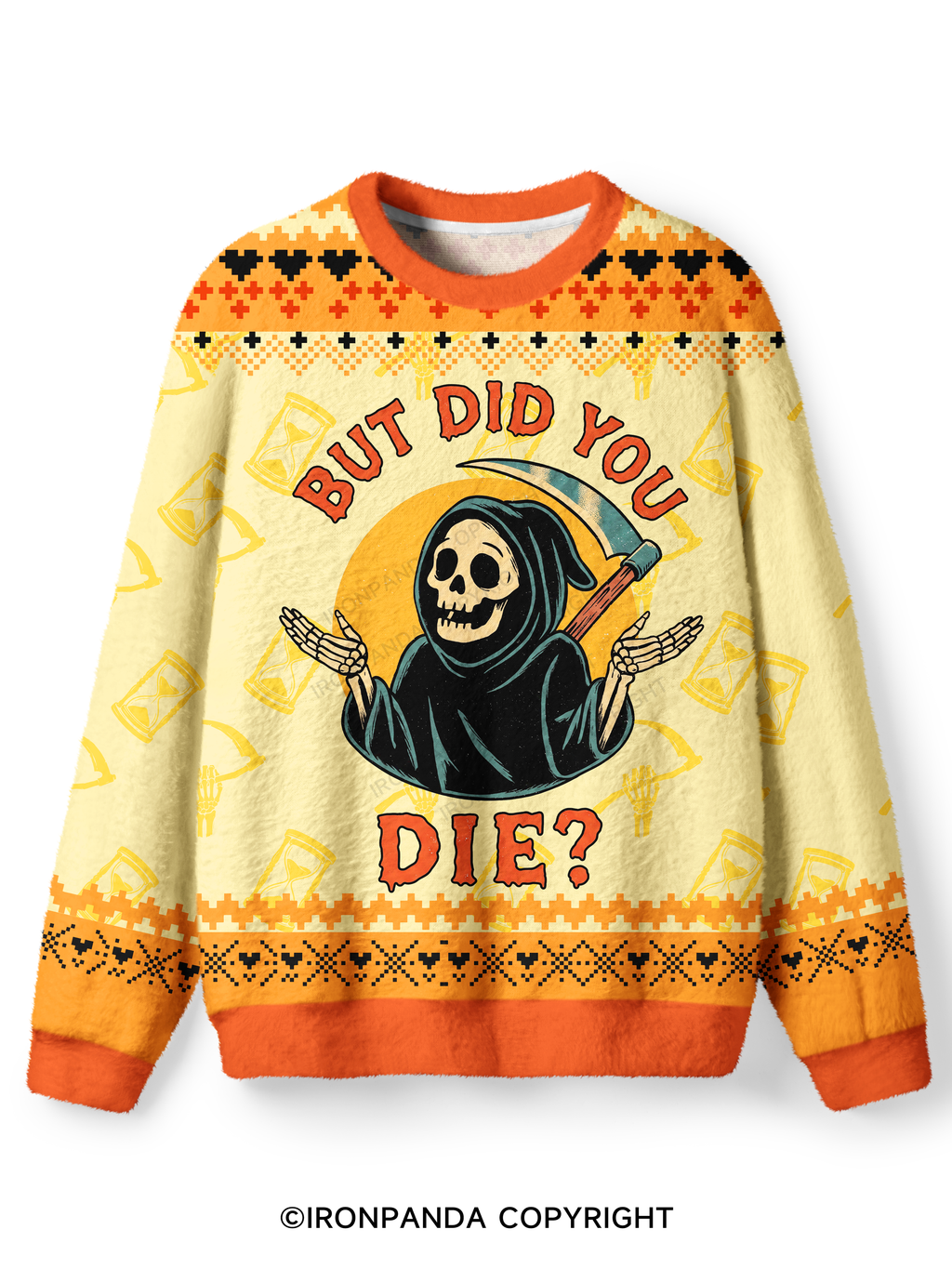 But did you die? Ghost Ugly Fuzzy Fleece Sweater