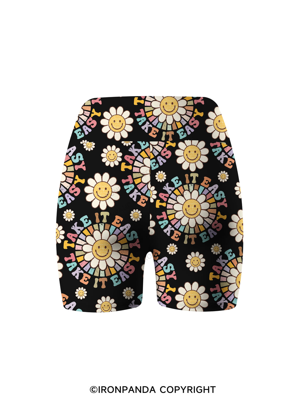 TAKE IT EASY Printed Yoga Cycling Shorts