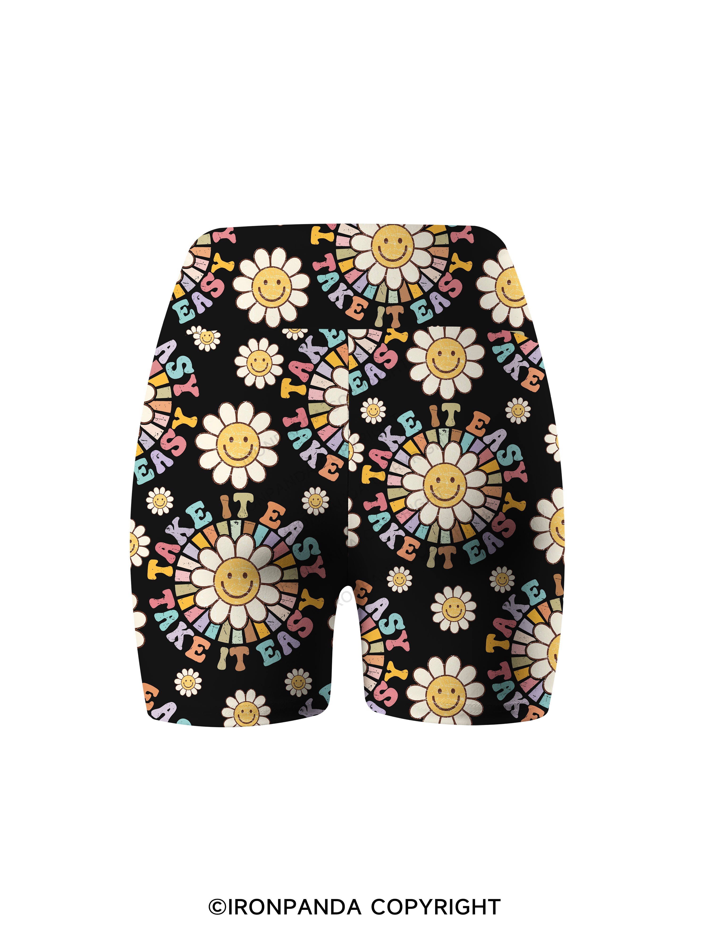 TAKE IT EASY Printed Yoga Cycling Shorts