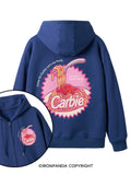 Carbie I Love Carbs Bread Pasta Pizza Double-Sided Printed Fleece Zip Up Hoodie