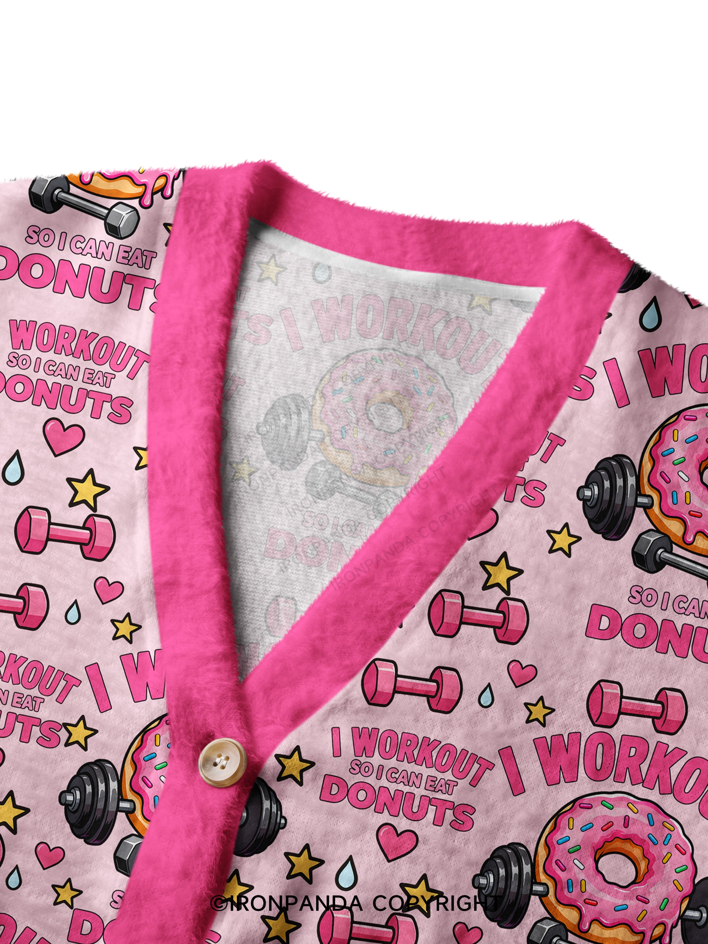 I Workout So I Can Eat Donuts Crop Ugly Cardigan Sweater