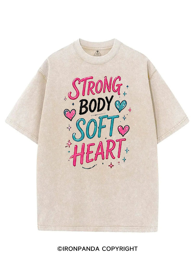 STRONG BODY SOFT HEART SELF-CARE VINTAGE GYM SHIRT