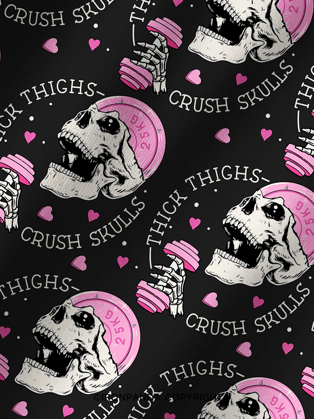 THICK THIGHS CRUSH SKULLS Printed Yoga Shorts
