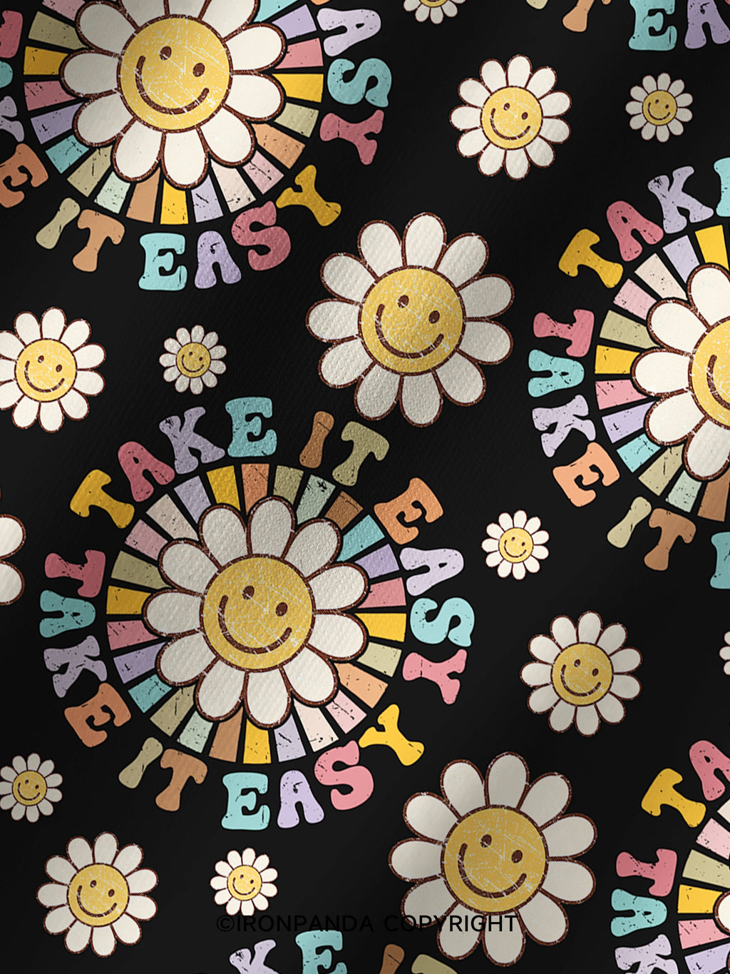 TAKE IT EASY Printed Yoga Shorts