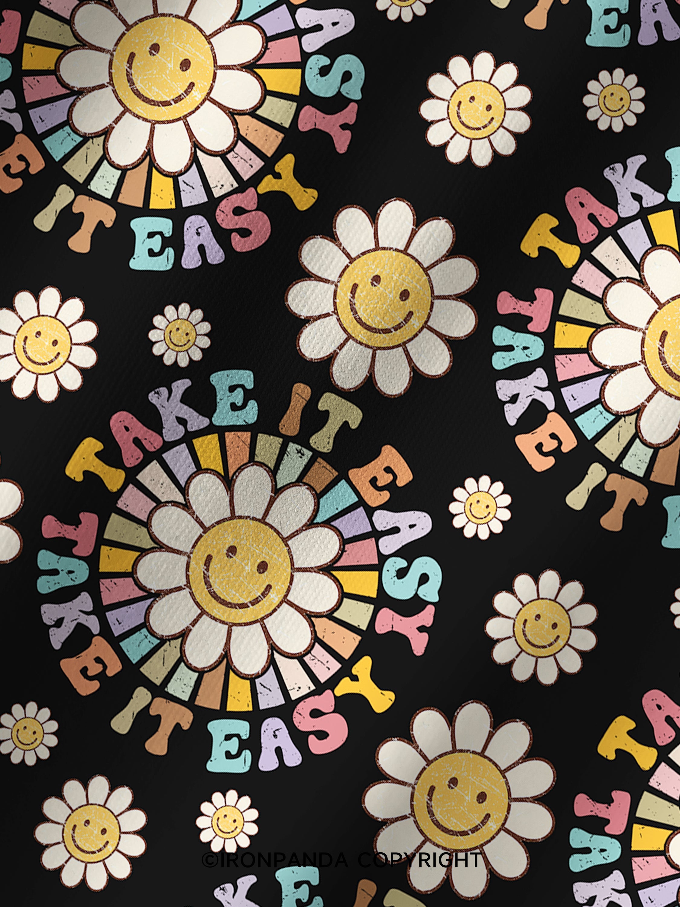 TAKE IT EASY Printed Yoga Shorts