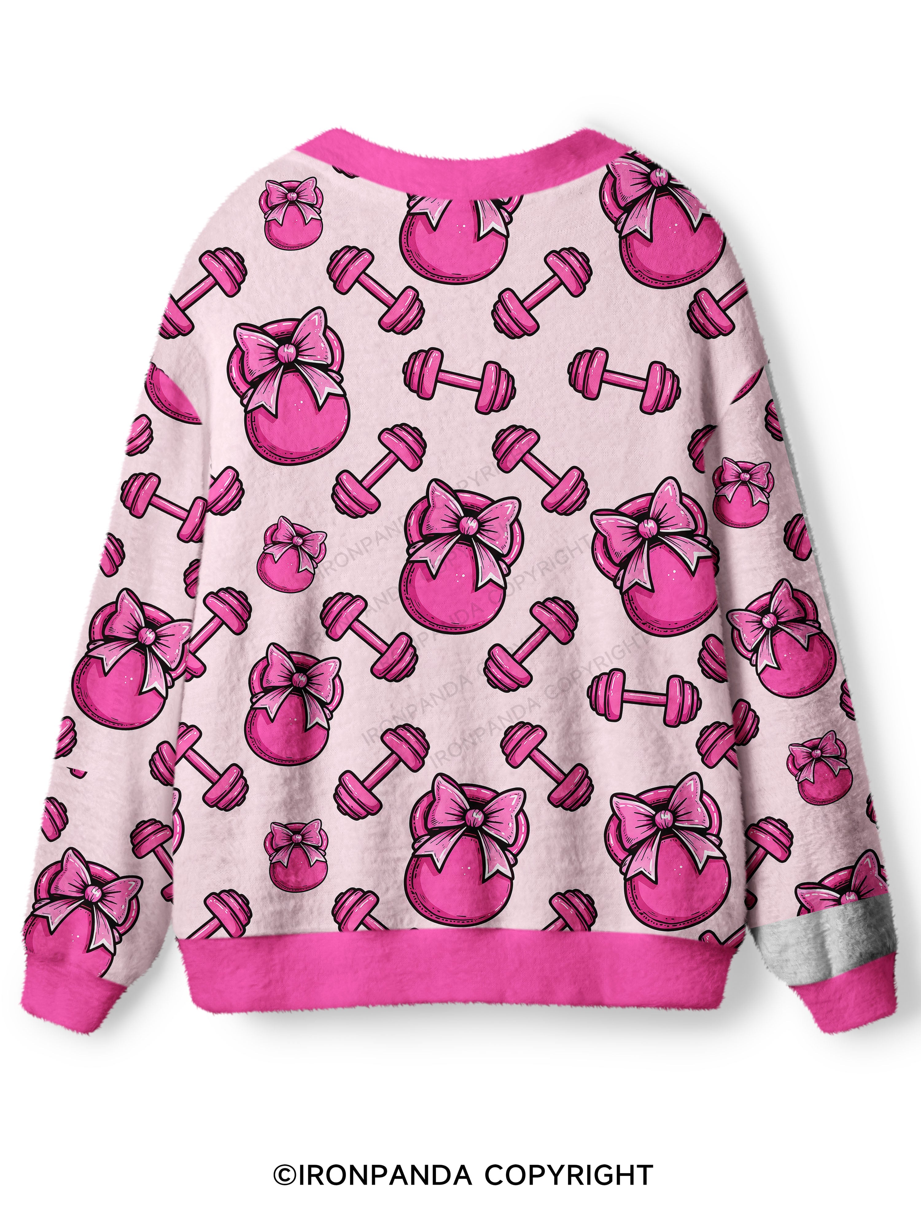 Pink Bow Gym Ugly Cardigan Sweater