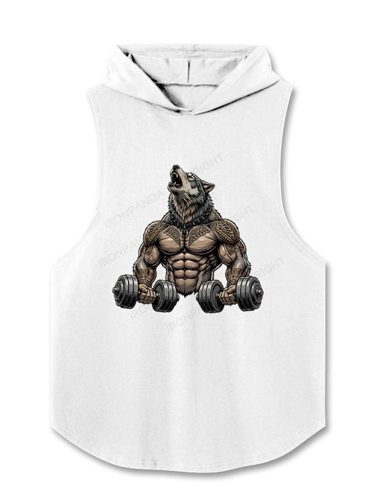 Alpha Wolf Dumbbell Hooded Tank