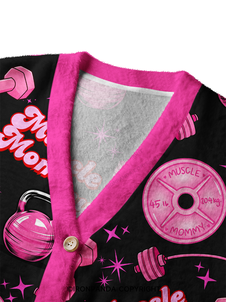 MUSCLE MOMMY Crop Ugly Cardigan Sweater