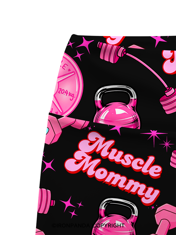 MUSCLE MOMMY Printed Yoga Cycling Shorts
