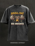 Small Rat Big Weights Washed Gym Shirt