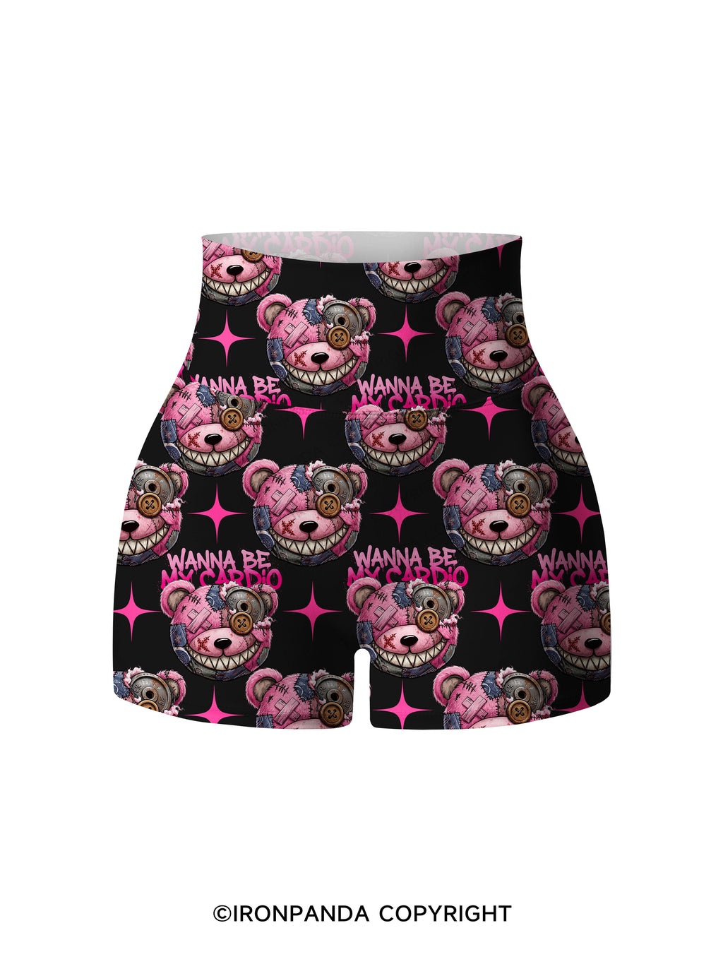 WANNA BE MY CARDIO? Printed Yoga Shorts