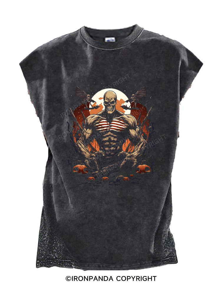 Scary Beast Creepy Swole Halloween Gains Cut Off Tank