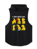 T-Rex Hates Gym Workout Dinosaur Hooded Tank
