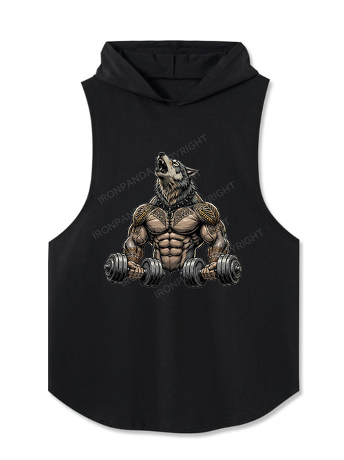 Alpha Wolf Dumbbell Hooded Tank