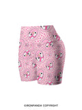Vintage Frame Gym Duck Printed Yoga Cycling Shorts