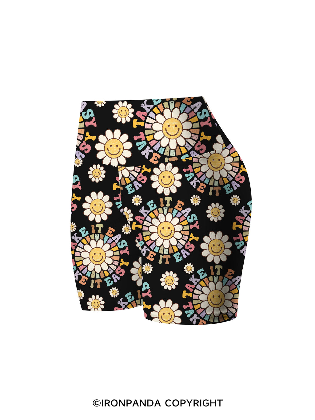 TAKE IT EASY Printed Yoga Cycling Shorts