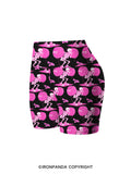 Pink Goth Gym Skeleton Printed Yoga Cycling Shorts