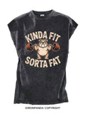 Kinda Fit Sorta Fat Funny Cute Bulldog Cut Off Tank