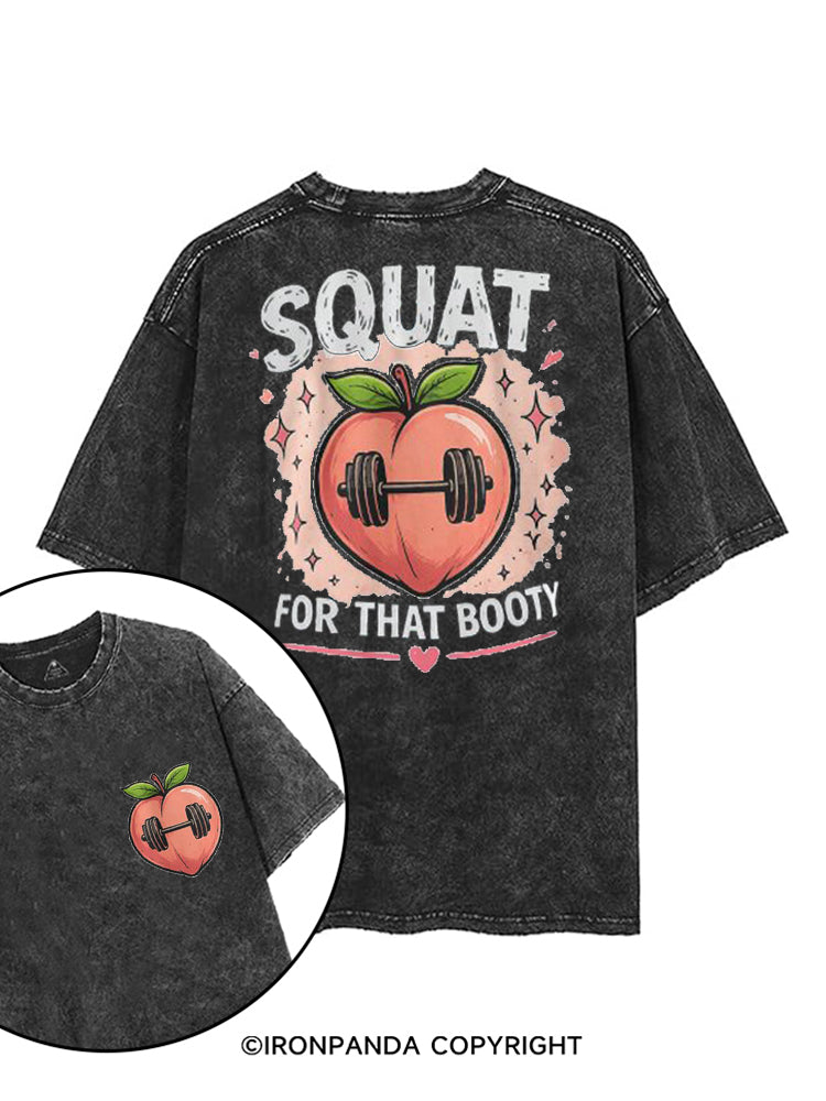 SQUAT FOR THAT BOOTY PEACHY printed Gym Shirt